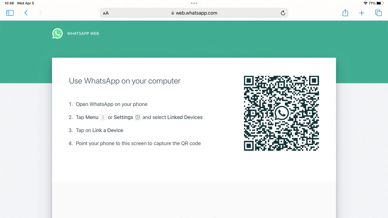 web whatsapp qr code
